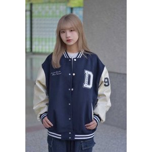 NDHU美式經典棒球外套_靜謐藍
