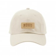 【團購商品，10個起做】NDHU皮革標老帽_象牙白/黑(可混色)