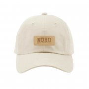 【團購商品，10個起做】NDHU皮革標老帽_象牙白/黑(可混色)