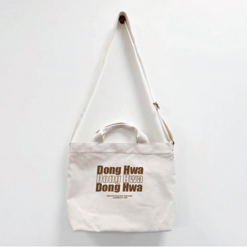 【團購商品，10個起做】NDHU帆布文青兩用包_米白