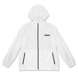 NDHU輕量機能防潑水風衣外套_白