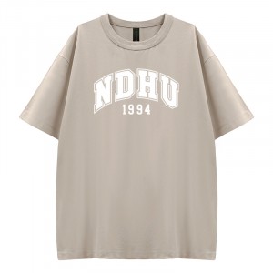 【少量現貨，售完不補】NDHU好涼的寬版短T_花生冰(淺卡其)