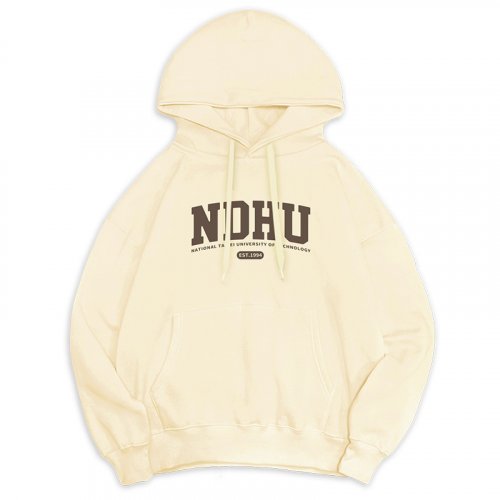 【預購至11/30止，12/15陸續出貨】NDHU冬日輕甜系落肩帽T_奶霜白