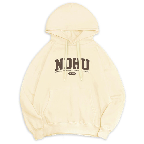 【最後十件，售完不補】NDHU冬日輕甜系落肩帽T_奶霜白