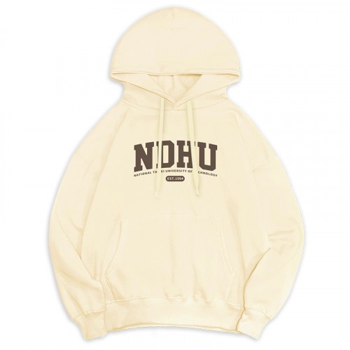 【最後十件，售完不補】NDHU冬日輕甜系落肩帽T_奶霜白