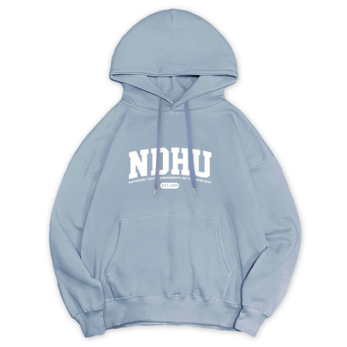 【最後五件，售完不補】NDHU冬日輕甜系落肩帽T_冰霜藍