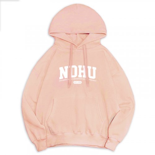 【預購至11/30止，12/15陸續出貨】NDHU冬日輕甜系落肩帽T_微甜粉