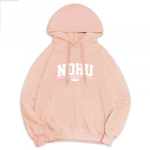 【最後五件，售完不補】NDHU冬日輕甜系落肩帽T_微糖粉