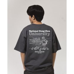 NDHU校園日常圖鑑寬版短T_暗夜灰