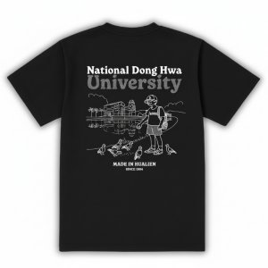 【限量20件，售完不補】NDHU校園日常圖鑑寬版短T_經典黑