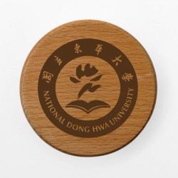 【團購商品，30件起做】NDHU 櫸木原木杯墊（圓形）