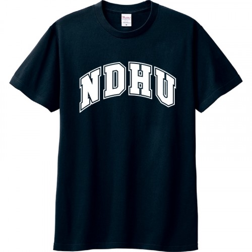 NDHU經典字框純棉短T_深藍