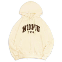 【預購至10/19，11/13陸續出貨】NDHU冬日輕甜系落肩帽T_經典款_奶油白