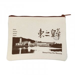 東華校景帆布收納袋_米白