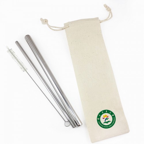 【團購商品，10個起做】東華校徽款環保吸管三入組_米白