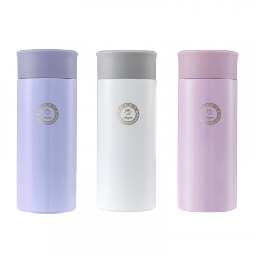 【團購商品，10個起做】NDHU校徽款療癒系304輕巧保溫瓶200mL_粉藍/珍珠白/粉紫