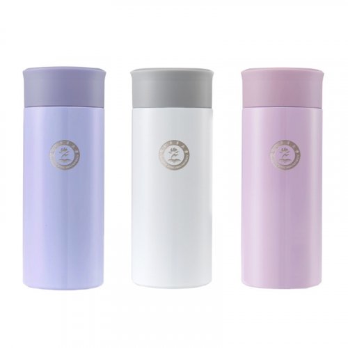 【團購商品，10個起做】NDHU校徽款療癒系304輕巧保溫瓶200mL_粉藍/珍珠白/粉紫