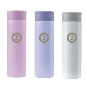 【團購商品，10個起做】NDHU校徽款療癒系304輕巧保溫瓶300mL_粉紫/粉藍/珍珠白