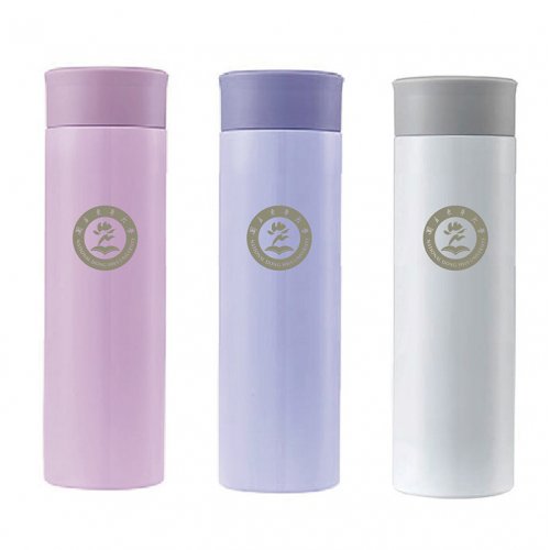 【團購商品，10個起做】NDHU校徽款療癒系304輕巧保溫瓶300mL_粉紫/粉藍/珍珠白